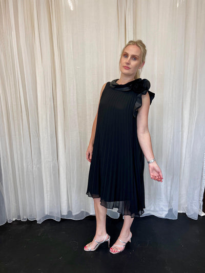 Pleated Dress - Black 223728 Size 6