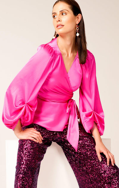 Nolana Wrap Size 8 Tunic - Pink