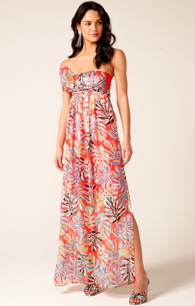 Paradise Hawaiian  Maxi Dress - Red Size 14