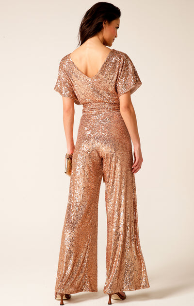 Sequin Palazzo Pant - Gold