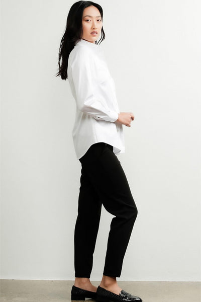 Tapered Leg Pull On Pant - Black