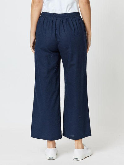 Sailor Linen Blend Wide leg pant - Navy